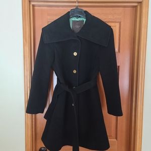 Coach Black Wool/Mohair Blend Coat, Size M